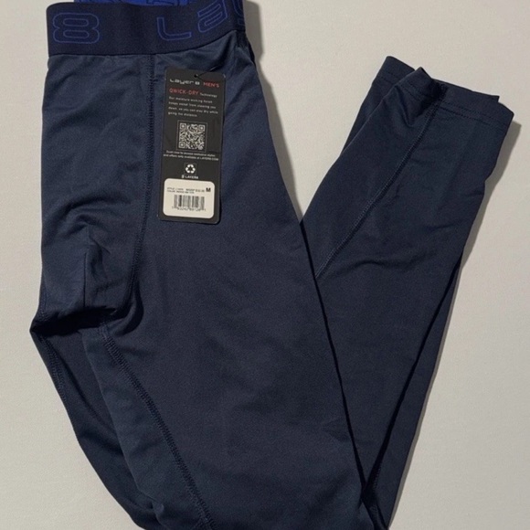 Navy Baselayer Tights Mens Medium Layer 8 - Picture 1 of 3
